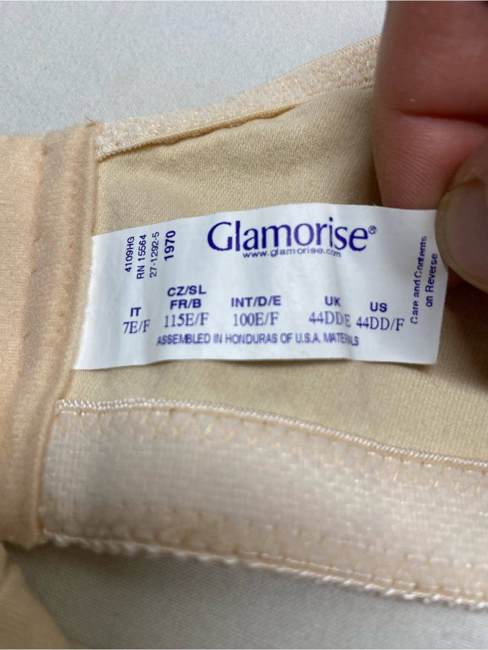 * Glamorise 44DD Lace-Trim Comfort Bralette Cream comfort fit - Picture 3 of 5